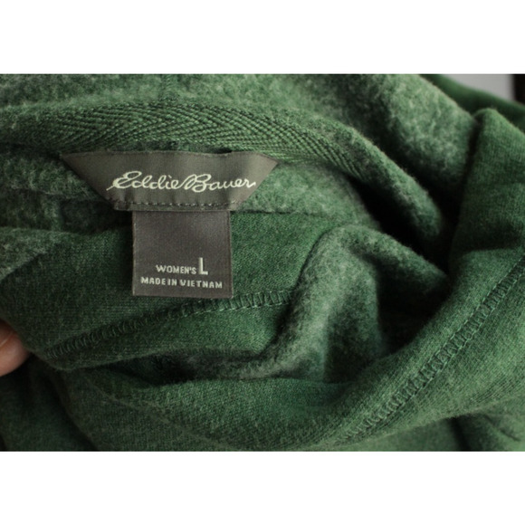 Eddie Bauer Women's Large Pullover Hooded Green Sweatshirt - Soft - Picture 7 of 8